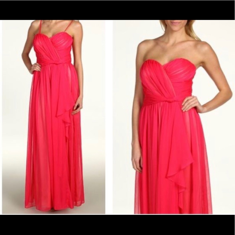 Jessica Simpson Strapless Sweet Heart Cascade Gown